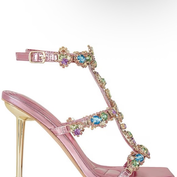 Glamorous Pink Embellished Heels - Picture 2 of 2